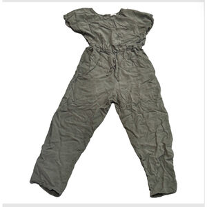 Sage Green Jumpsuit with Pockets and Drawstring Waist
